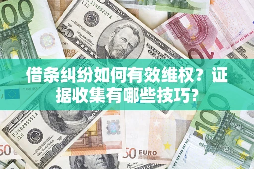 北京借条纠纷如何有效维权？证据收集有哪些技巧？