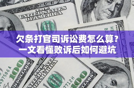 北京欠条打官司诉讼费怎么算？一文看懂败诉后如何避坑